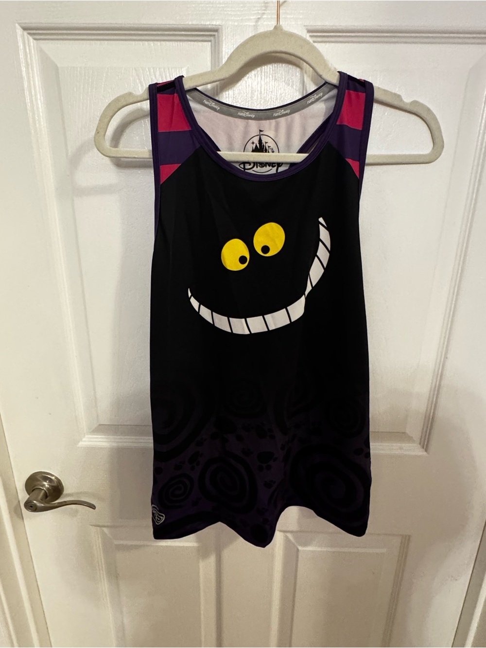Run Disney Cheshire Cat Black & Purple Tank Top